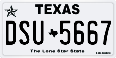 TX license plate DSU5667