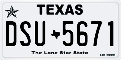TX license plate DSU5671