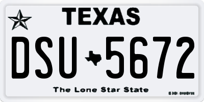 TX license plate DSU5672