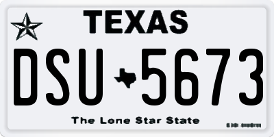 TX license plate DSU5673