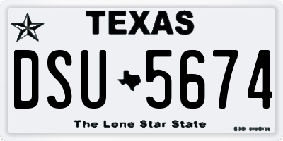 TX license plate DSU5674