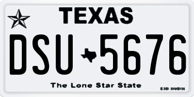 TX license plate DSU5676