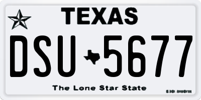 TX license plate DSU5677
