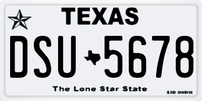 TX license plate DSU5678