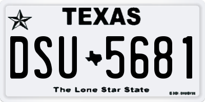 TX license plate DSU5681