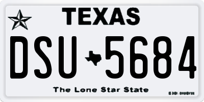 TX license plate DSU5684