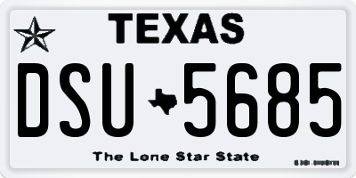 TX license plate DSU5685
