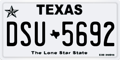 TX license plate DSU5692