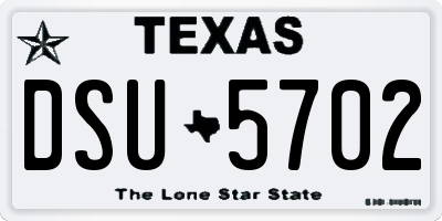 TX license plate DSU5702