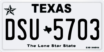 TX license plate DSU5703