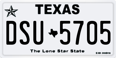 TX license plate DSU5705