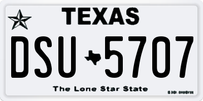TX license plate DSU5707