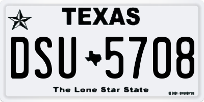 TX license plate DSU5708