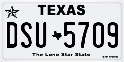 TX license plate DSU5709