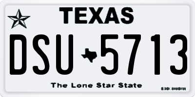 TX license plate DSU5713