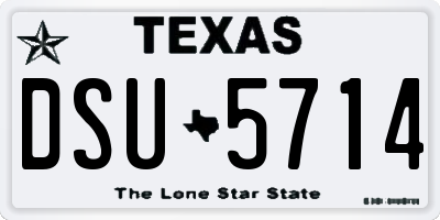 TX license plate DSU5714
