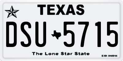 TX license plate DSU5715