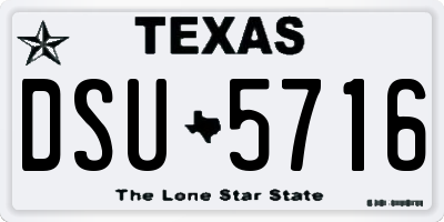 TX license plate DSU5716