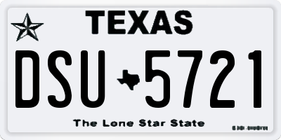 TX license plate DSU5721
