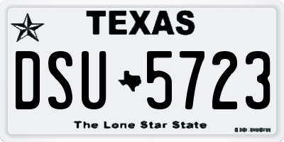 TX license plate DSU5723