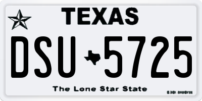 TX license plate DSU5725
