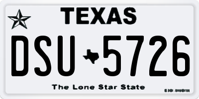 TX license plate DSU5726