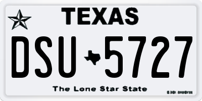 TX license plate DSU5727