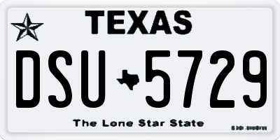 TX license plate DSU5729