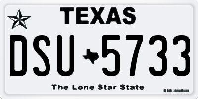 TX license plate DSU5733