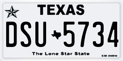 TX license plate DSU5734