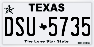 TX license plate DSU5735