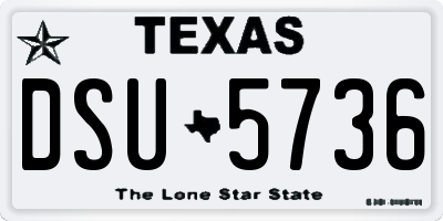 TX license plate DSU5736