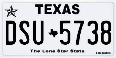 TX license plate DSU5738