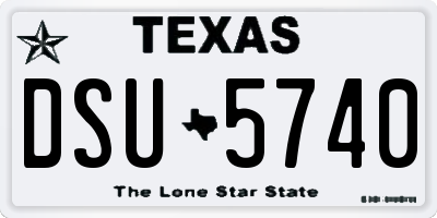 TX license plate DSU5740
