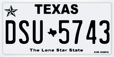 TX license plate DSU5743
