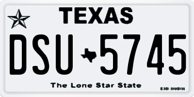 TX license plate DSU5745