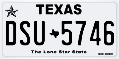 TX license plate DSU5746