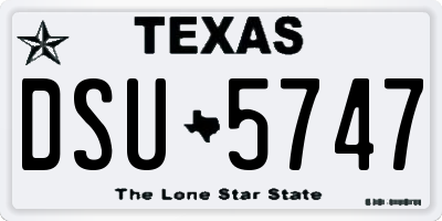 TX license plate DSU5747