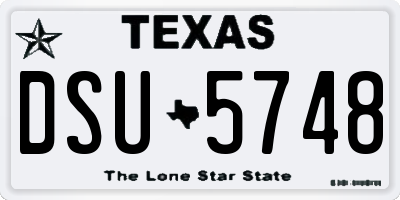 TX license plate DSU5748