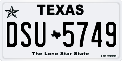 TX license plate DSU5749