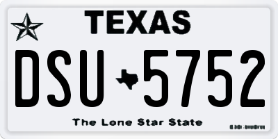 TX license plate DSU5752