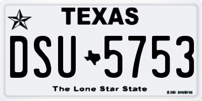 TX license plate DSU5753