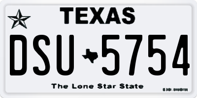 TX license plate DSU5754