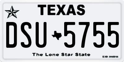 TX license plate DSU5755
