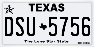 TX license plate DSU5756