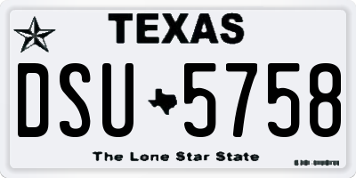 TX license plate DSU5758