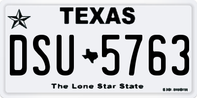 TX license plate DSU5763