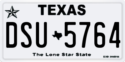 TX license plate DSU5764
