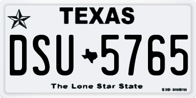 TX license plate DSU5765
