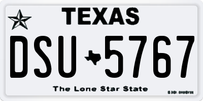 TX license plate DSU5767